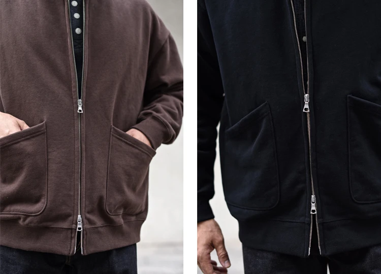 SAUCE ZHAN CozyPower Heavyweight Fleece Hoodie Dual-Zip Winter Warmth Relaxed Baseball Cardigan Fleece-lined Loose Fit