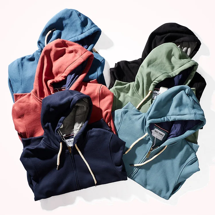 Autumn Winter New Cardigan Hoodies for Men's Fashion Long Sleeved Hooded Thickened Velvet Plus High Weight Casual Sweatshirts