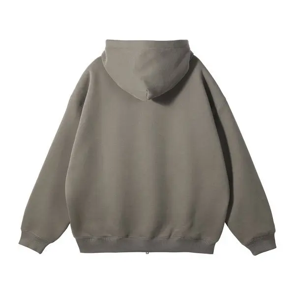 MAQVOB EU US Size High Quality Streetwear Autumn Winter Fleece 350G Double-Sided Zipper Loose Sweatshirt Hoodies