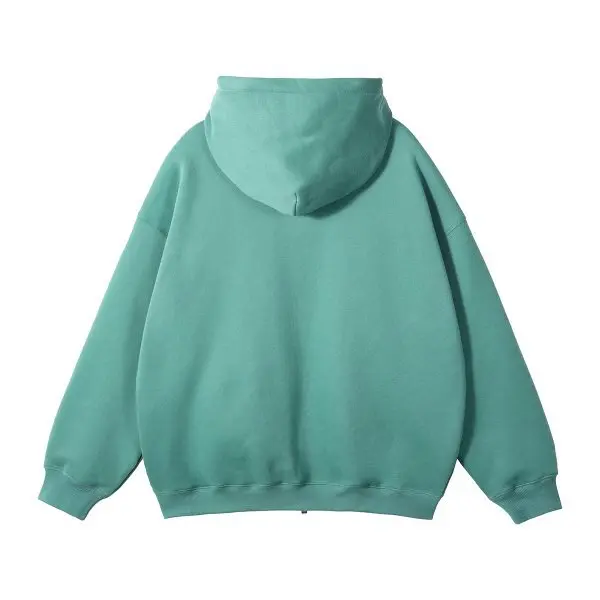 MAQVOB EU US Size High Quality Streetwear Autumn Winter Fleece 350G Double-Sided Zipper Loose Sweatshirt Hoodies