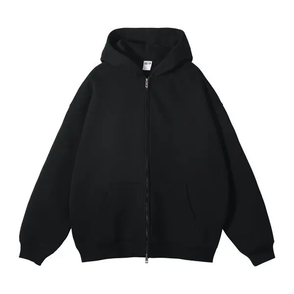 MAQVOB EU US Size High Quality Streetwear Autumn Winter Fleece 350G Double-Sided Zipper Loose Sweatshirt Hoodies