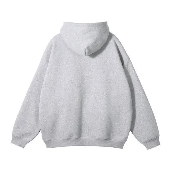 MAQVOB EU US Size High Quality Streetwear Autumn Winter Fleece 350G Double-Sided Zipper Loose Sweatshirt Hoodies