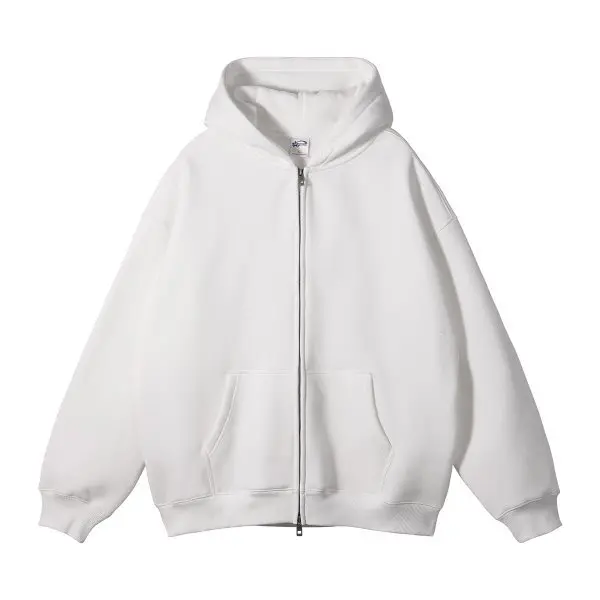 MAQVOB EU US Size High Quality Streetwear Autumn Winter Fleece 350G Double-Sided Zipper Loose Sweatshirt Hoodies