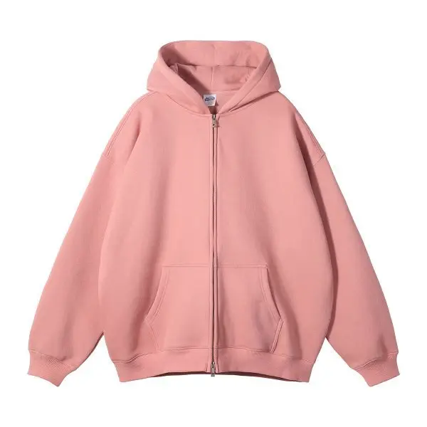 MAQVOB EU US Size High Quality Streetwear Autumn Winter Fleece 350G Double-Sided Zipper Loose Sweatshirt Hoodies
