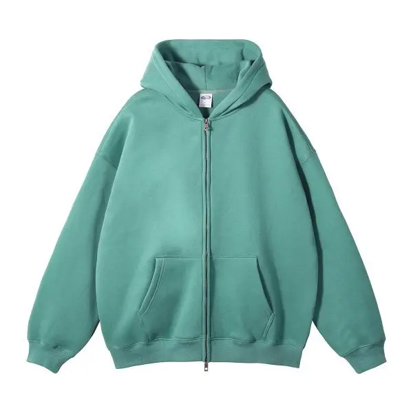 MAQVOB EU US Size High Quality Streetwear Autumn Winter Fleece 350G Double-Sided Zipper Loose Sweatshirt Hoodies