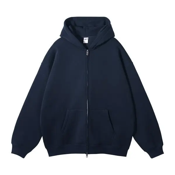 MAQVOB EU US Size High Quality Streetwear Autumn Winter Fleece 350G Double-Sided Zipper Loose Sweatshirt Hoodies
