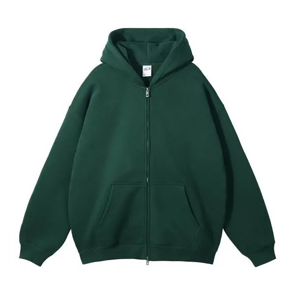 MAQVOB EU US Size High Quality Streetwear Autumn Winter Fleece 350G Double-Sided Zipper Loose Sweatshirt Hoodies