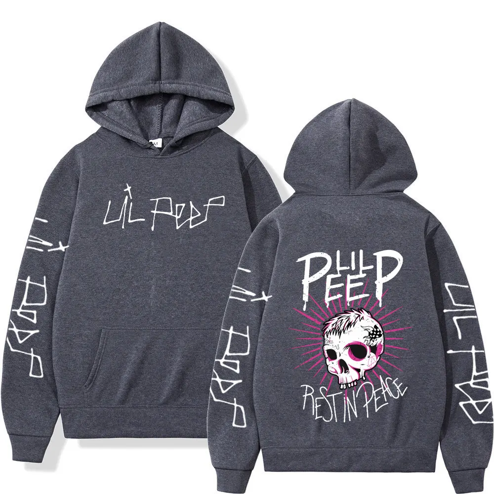 Rapper Lil Peep CryBaby Skeleton Hoodies Men Women Clothing Fashion Vintage Hip Hop Oversized Sweatshirt Casual Gothic Pullovers
