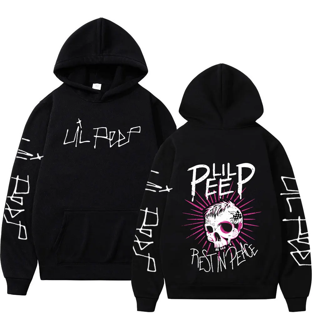 Rapper Lil Peep CryBaby Skeleton Hoodies Men Women Clothing Fashion Vintage Hip Hop Oversized Sweatshirt Casual Gothic Pullovers