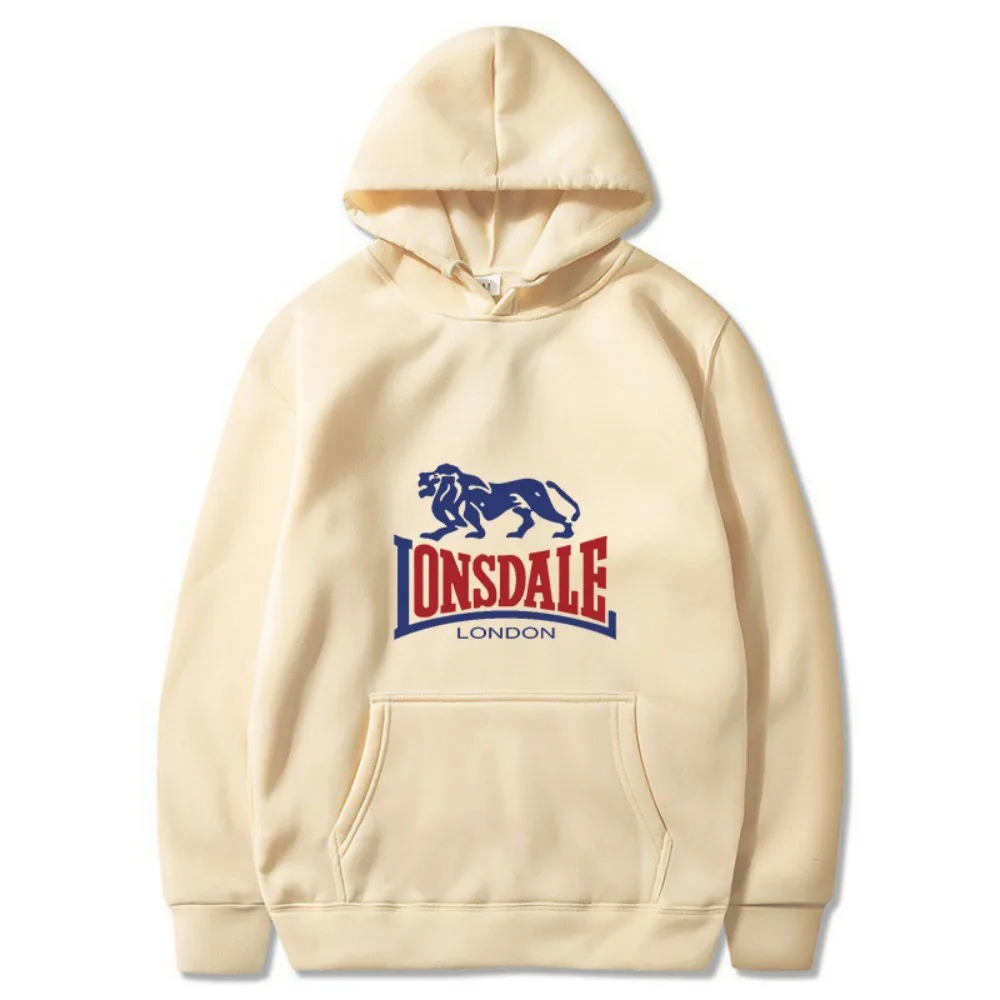 LONSDALE logo print men's casual and stylish hooded sweater/sweatshirt for spring and autumn.