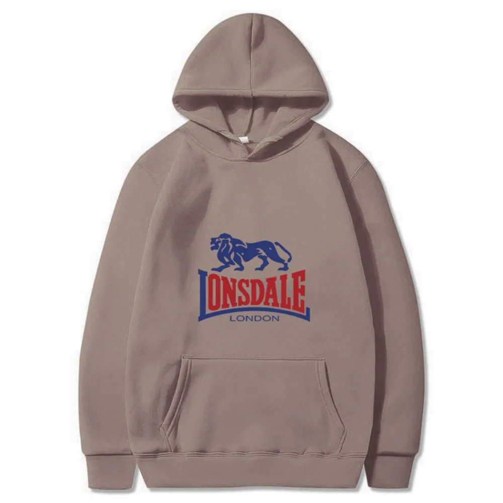 LONSDALE logo print men's casual and stylish hooded sweater/sweatshirt for spring and autumn.