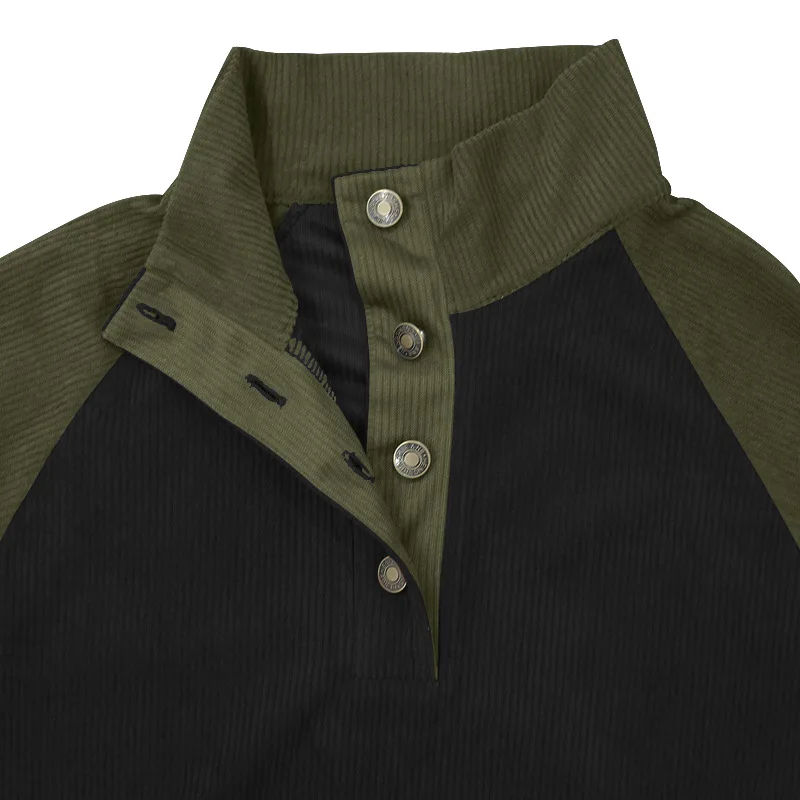 2026-Autumn-Winter-Men-Contrast-Color-Corduroy-Stand-Collar-Sweatshirt-Slim-Fit-Long-Sleeve-Pullover-Retro-Urban-Daily-Street-Ca
