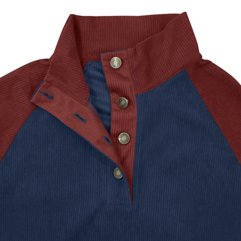 2026-Autumn-Winter-Men-Contrast-Color-Corduroy-Stand-Collar-Sweatshirt-Slim-Fit-Long-Sleeve-Pullover-Retro-Urban-Daily-Street-Ca