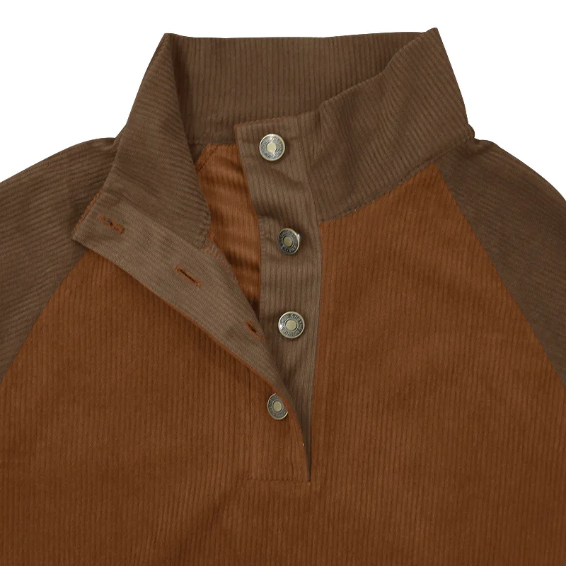 2026-Autumn-Winter-Men-Contrast-Color-Corduroy-Stand-Collar-Sweatshirt-Slim-Fit-Long-Sleeve-Pullover-Retro-Urban-Daily-Street-Ca