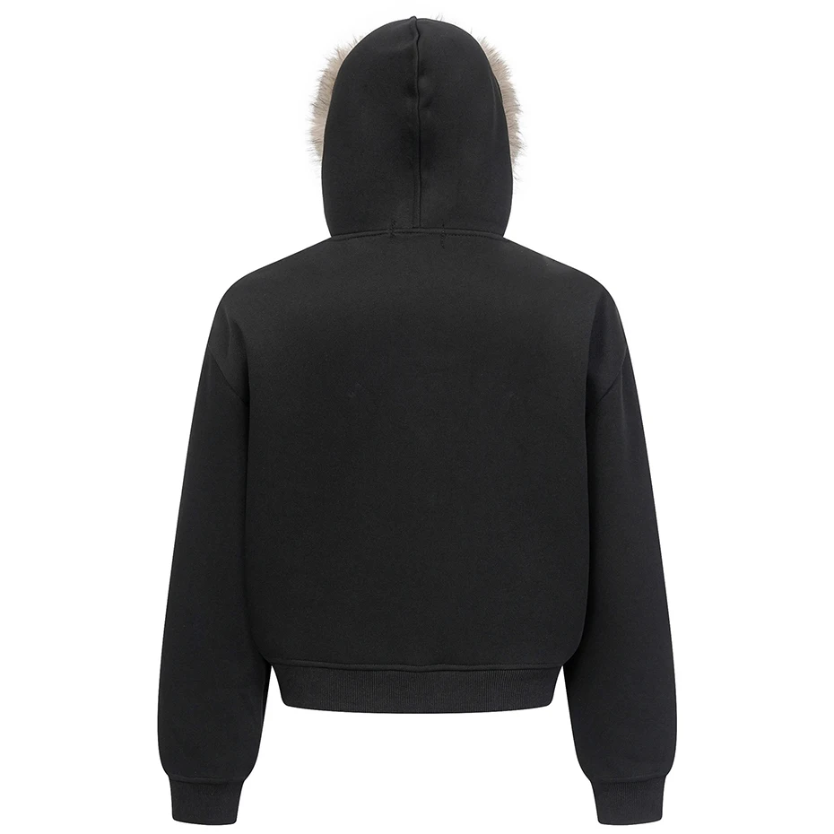 Fur Collar Hoodies Men Streetwear Harajuku Hip Hop Oversized Hoodies Jackets Casual Loose Solid Hoodie Sweatshirts