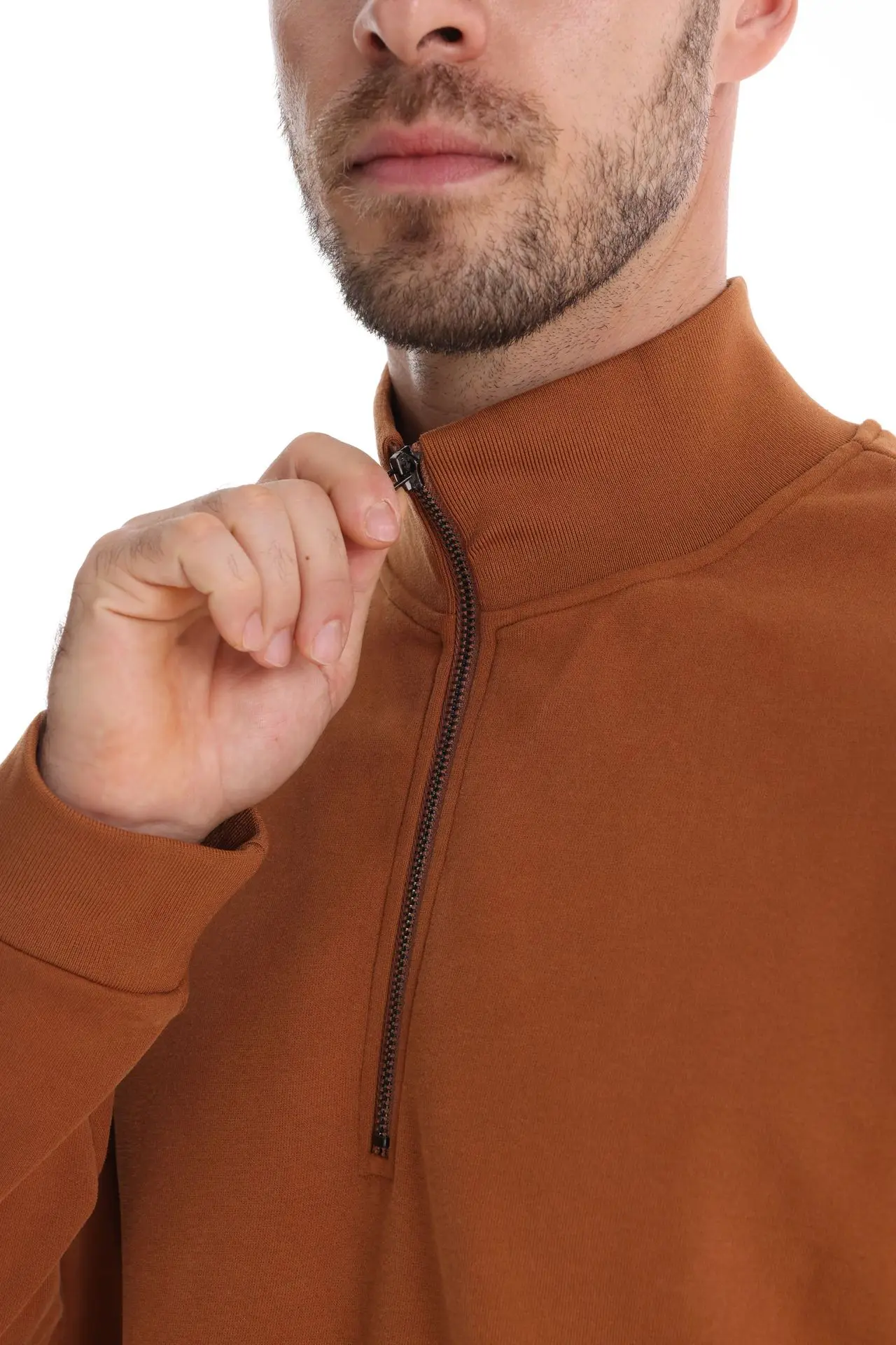 Autumn Long Sleeve Polo Collar Sweatshirt Men's Color-Block Casual Streetwear
