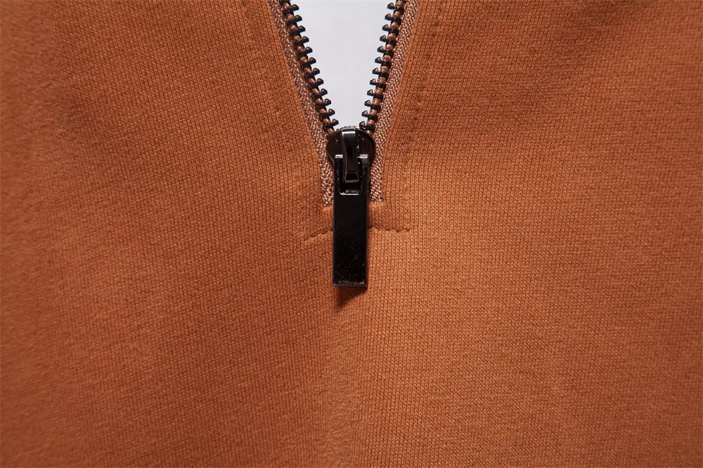 Autumn Long Sleeve Polo Collar Sweatshirt Men's Color-Block Casual Streetwear