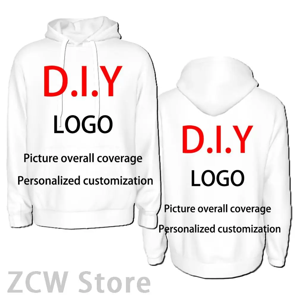 3D printed hoodie adult casual top Diy streetwear men's and women's personalized pullover logo sportswear customization