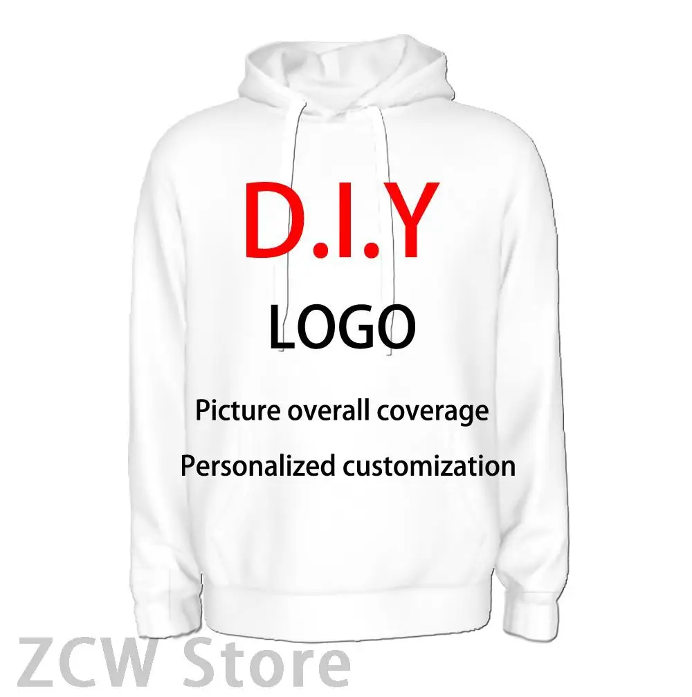 3D printed hoodie adult casual top Diy streetwear men's and women's personalized pullover logo sportswear customization