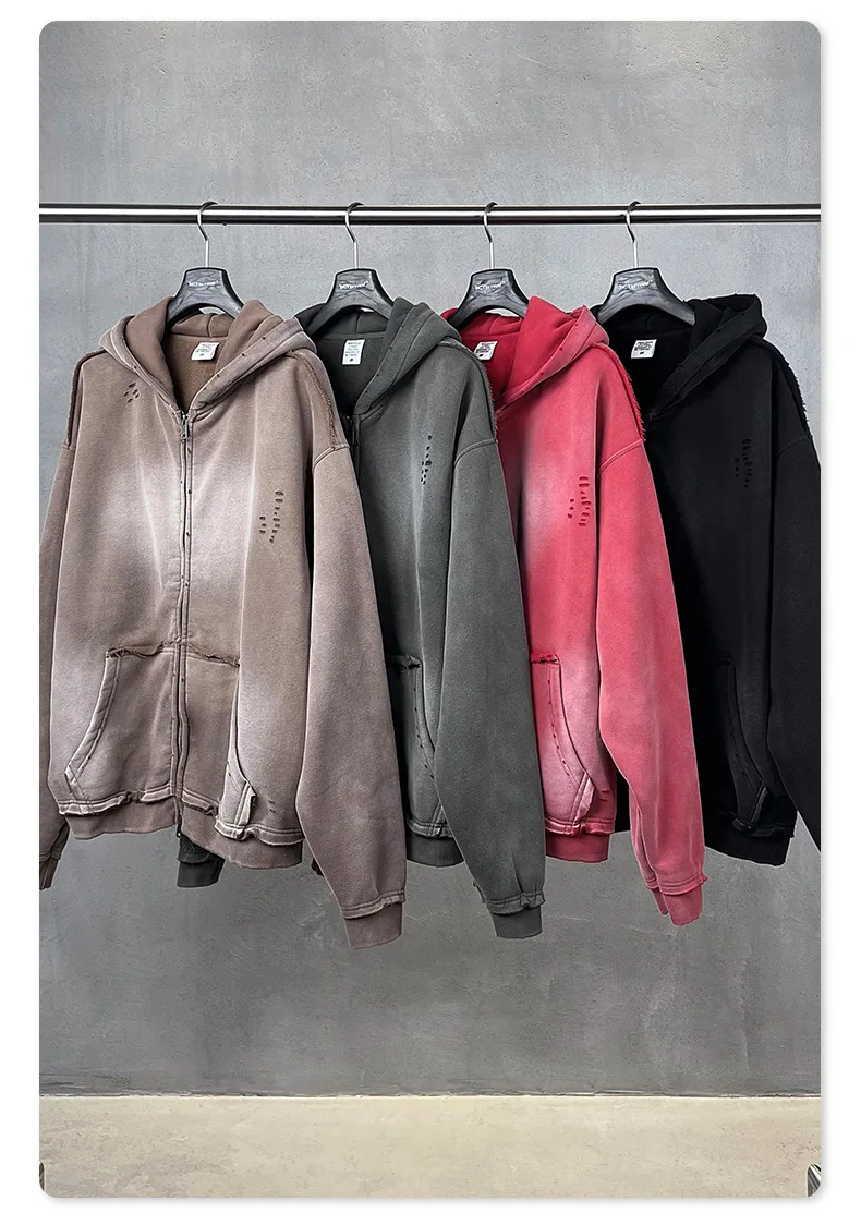 IEFB Men's Clothing High Street Hooded Sweatshirt Men 2026 Autumn American Style Trendy Loose Zipper Hoodeies Cardigan 9X1435