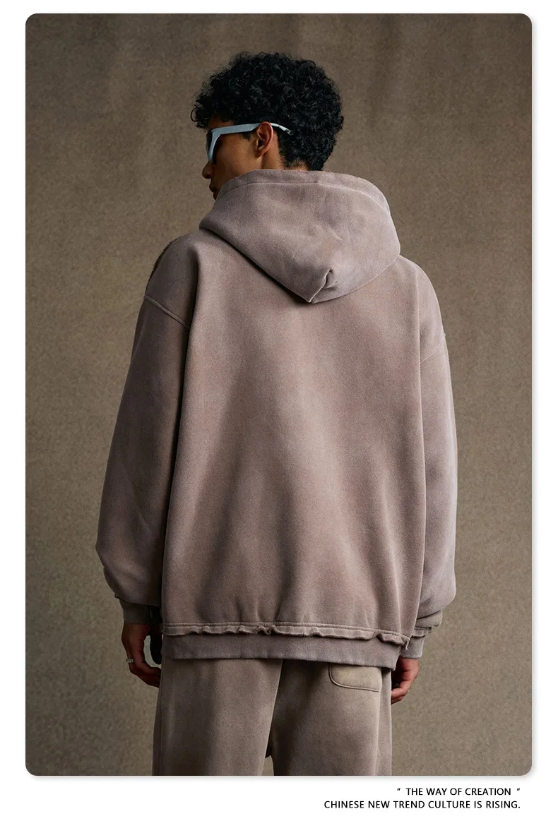 IEFB Men's Clothing High Street Hooded Sweatshirt Men 2026 Autumn American Style Trendy Loose Zipper Hoodeies Cardigan 9X1435