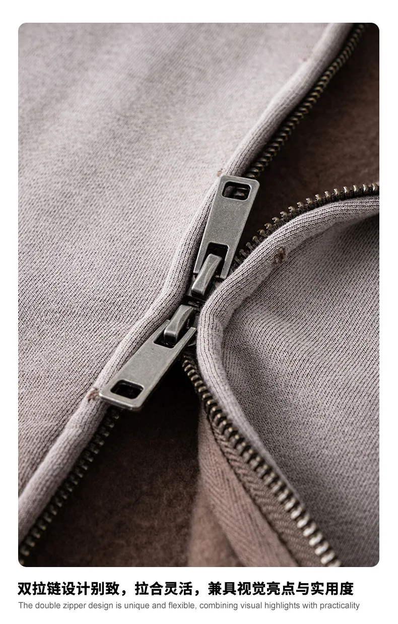 IEFB Men's Clothing High Street Hooded Sweatshirt Men 2026 Autumn American Style Trendy Loose Zipper Hoodeies Cardigan 9X1435