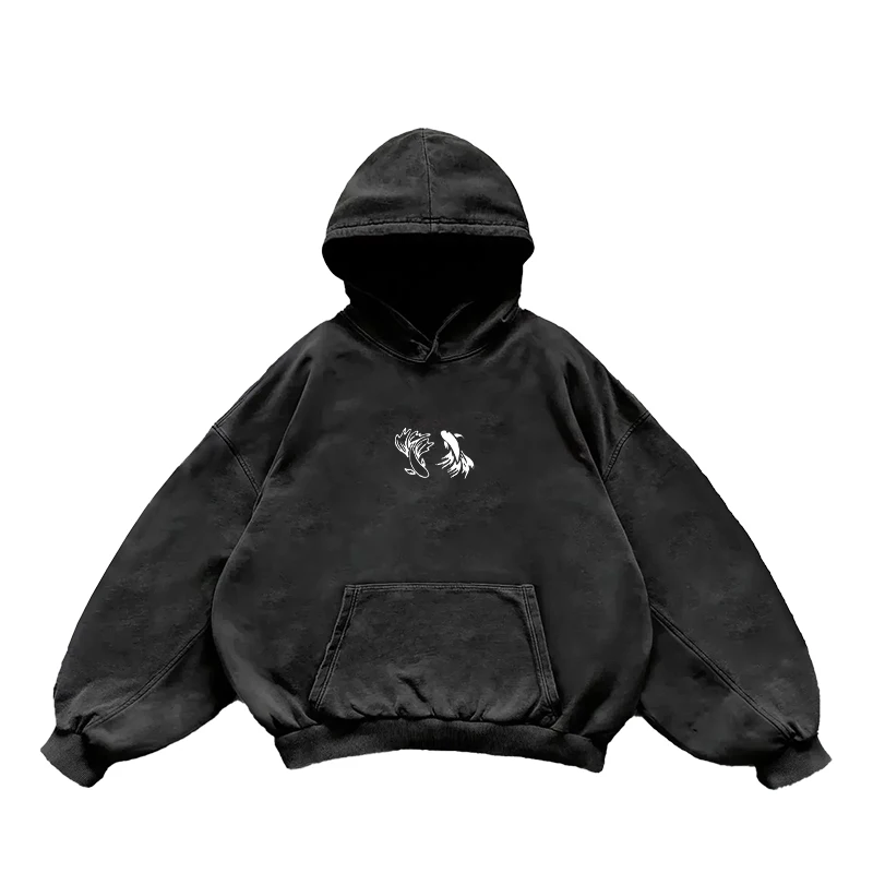 Anime Jujutsu Kaisen Gojo Satoru Geto Suguru Print Hooded Men Women Cotton Hoodies Retro Washed Sweatshirt Harajuku Streetwear