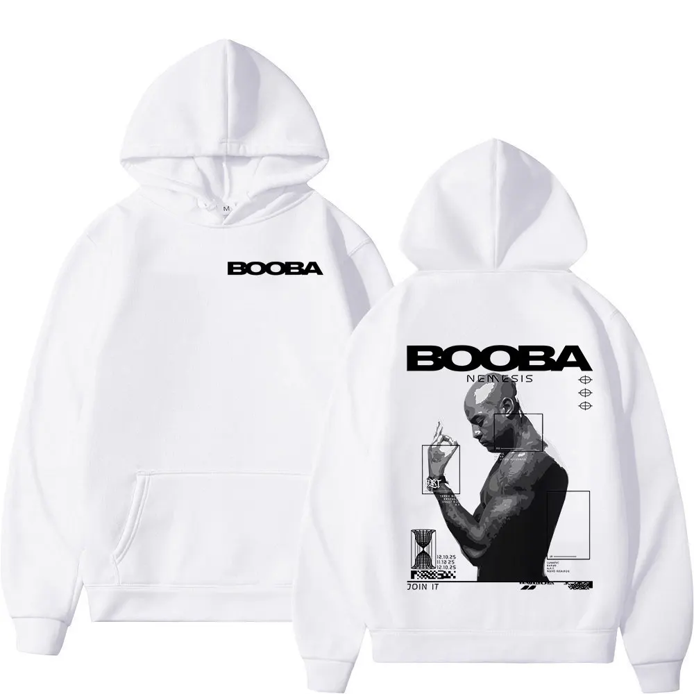 France Rapper Booba Nero Nemesis Hoodies Men's Clothing Retro Fashion Hip Hop Long Sleeves Hooded Sweatshirts Oversized Pullover