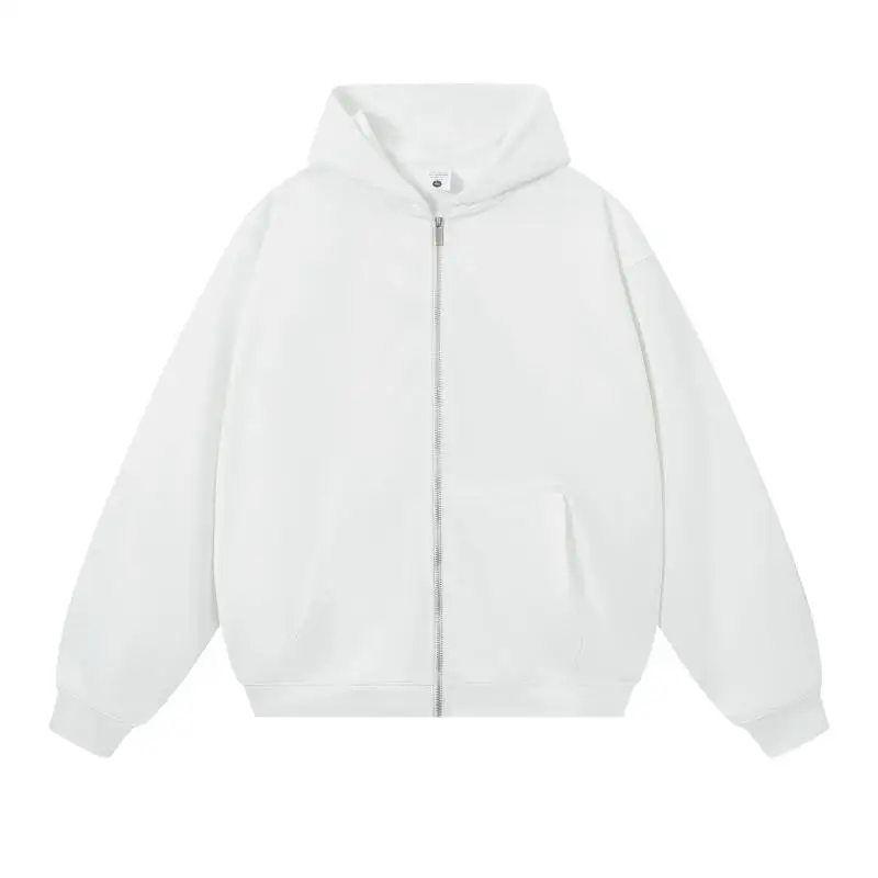 750G Heavyweight Hooded Zipper Sweatshirt Jacket for Men and Women Loose Fit Autumn Winter Thickened Sports Casual Cardigan