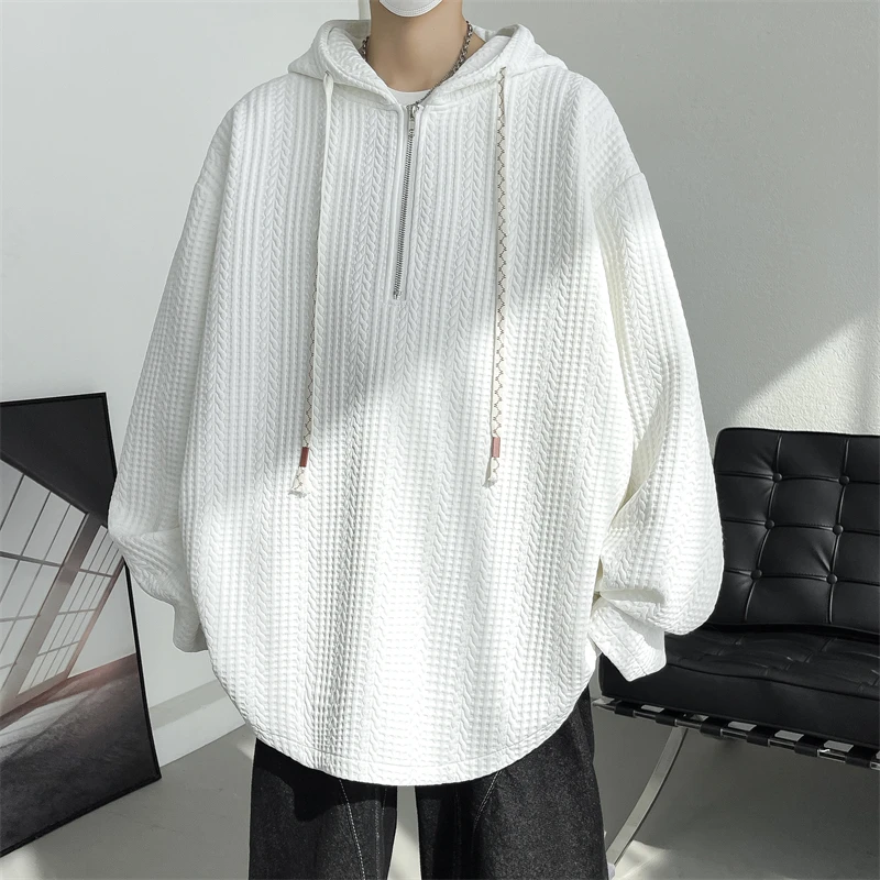 New Spring Autumn Men's Hooded Hoodies Solid Loose Casual Sweatshirts Man Streetwear Pullover Male Hoodie Outwear Plus Size 5XL