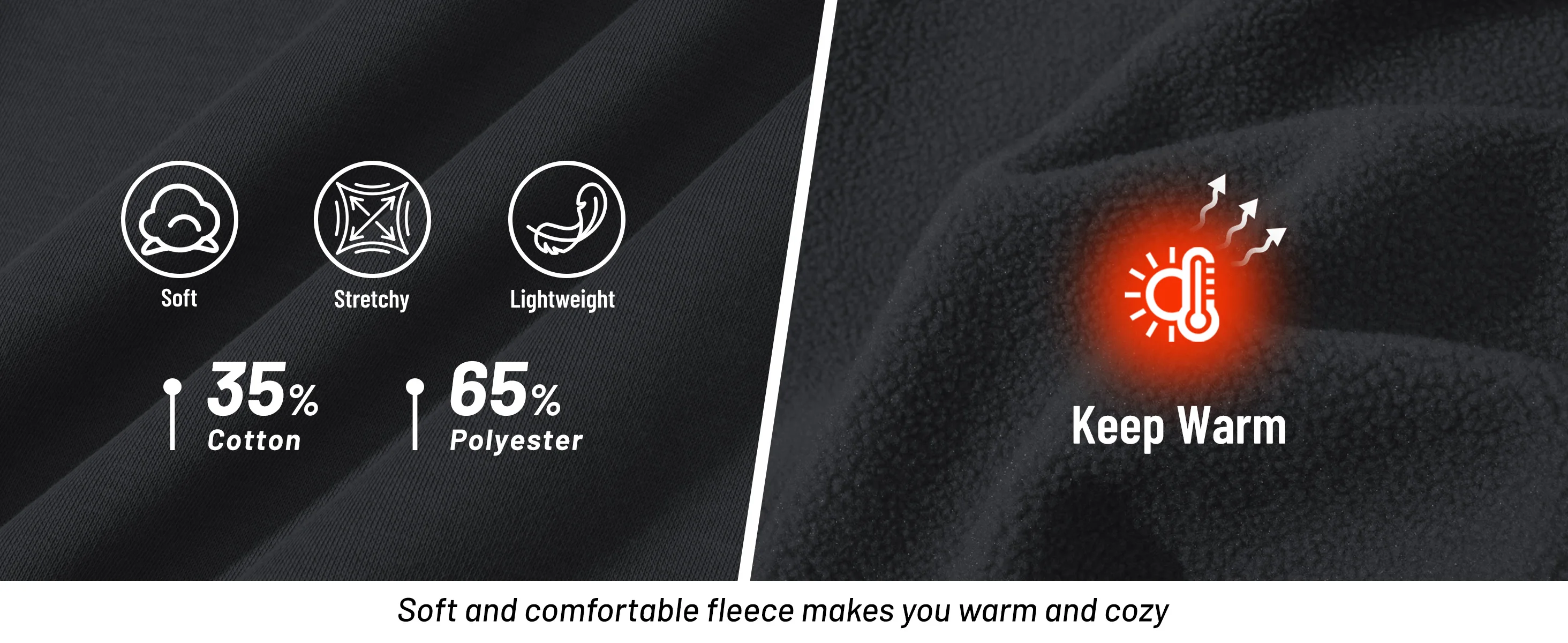 TACVASEN Autumn Winter Fleece Hoodies Mens Thermal Warm Hooded Sweatshirts Pockets Casual Hoodies Pullover Tops Male