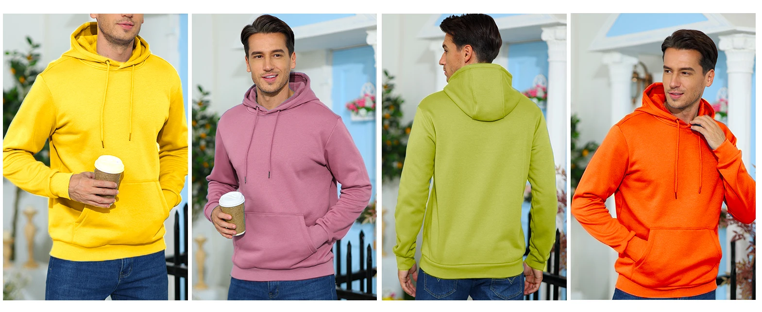 TACVASEN Autumn Winter Fleece Hoodies Mens Thermal Warm Hooded Sweatshirts Pockets Casual Hoodies Pullover Tops Male