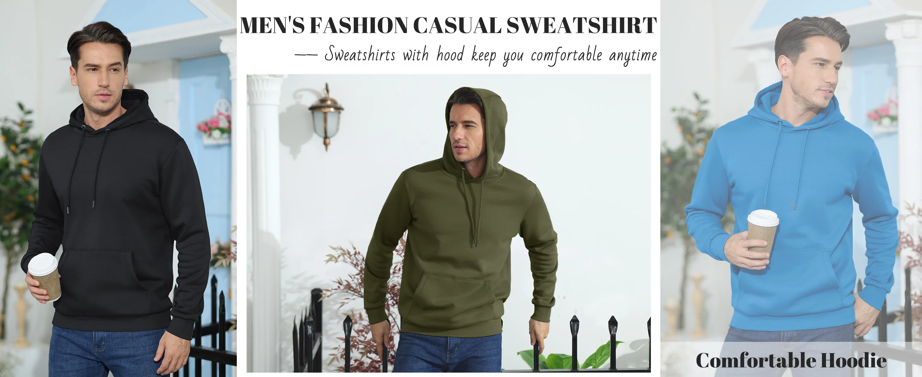 TACVASEN Autumn Winter Fleece Hoodies Mens Thermal Warm Hooded Sweatshirts Pockets Casual Hoodies Pullover Tops Male