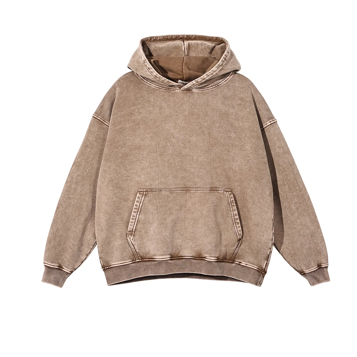 Heavyweight High Street Washed 520G Hooded Sweatshirt Vintage Dark Loose Oversized Unisex Hoodie
