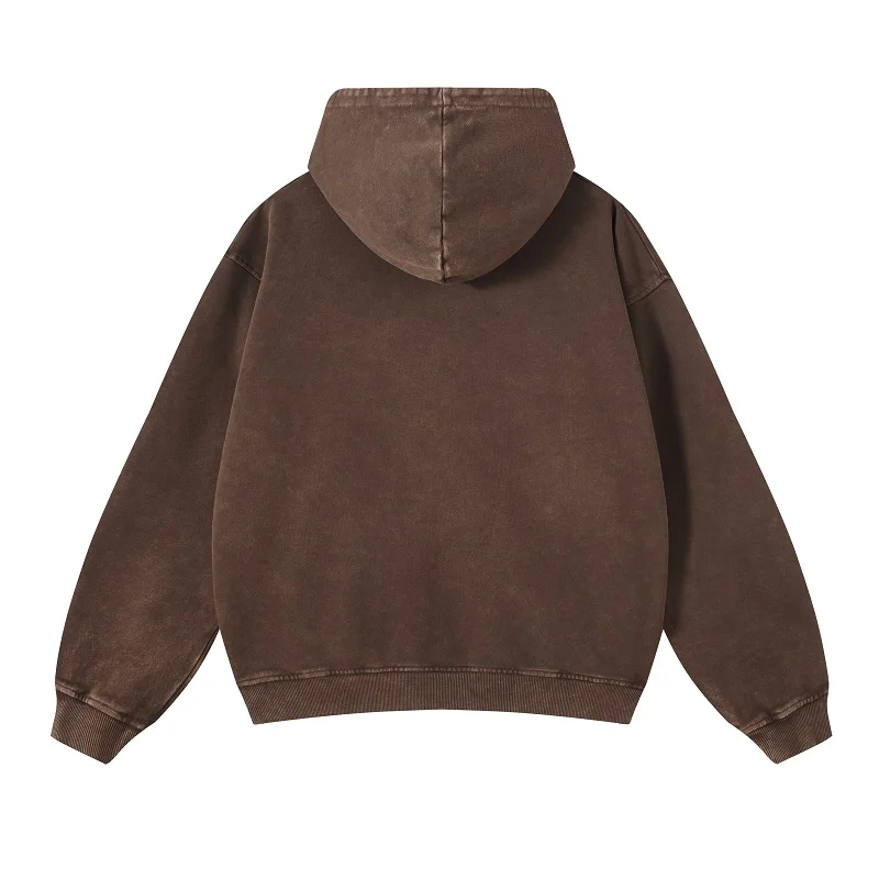 Heavyweight High Street Washed 520G Hooded Sweatshirt Vintage Dark Loose Oversized Unisex Hoodie
