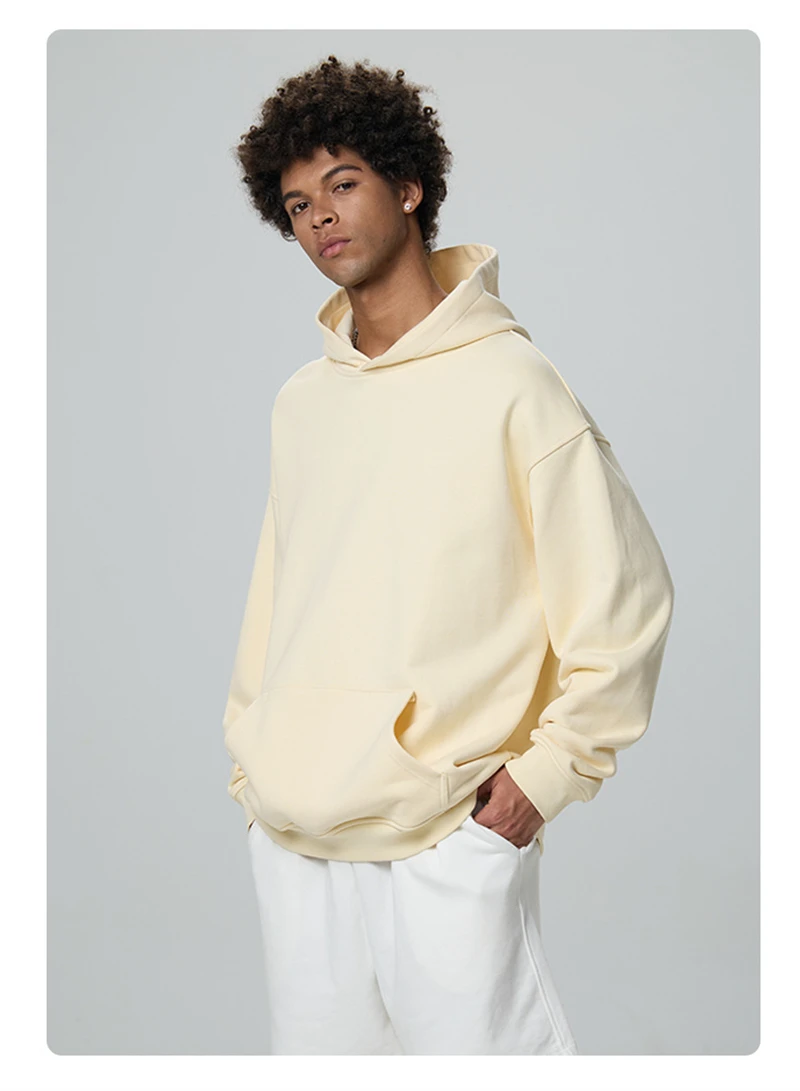 ZODF Fashion Winter 520gsm Man Heavy Weight Hoodie Unisex Loose Warm 100% Cotton Terry Hooded Pullovers Brand Coats HY0030