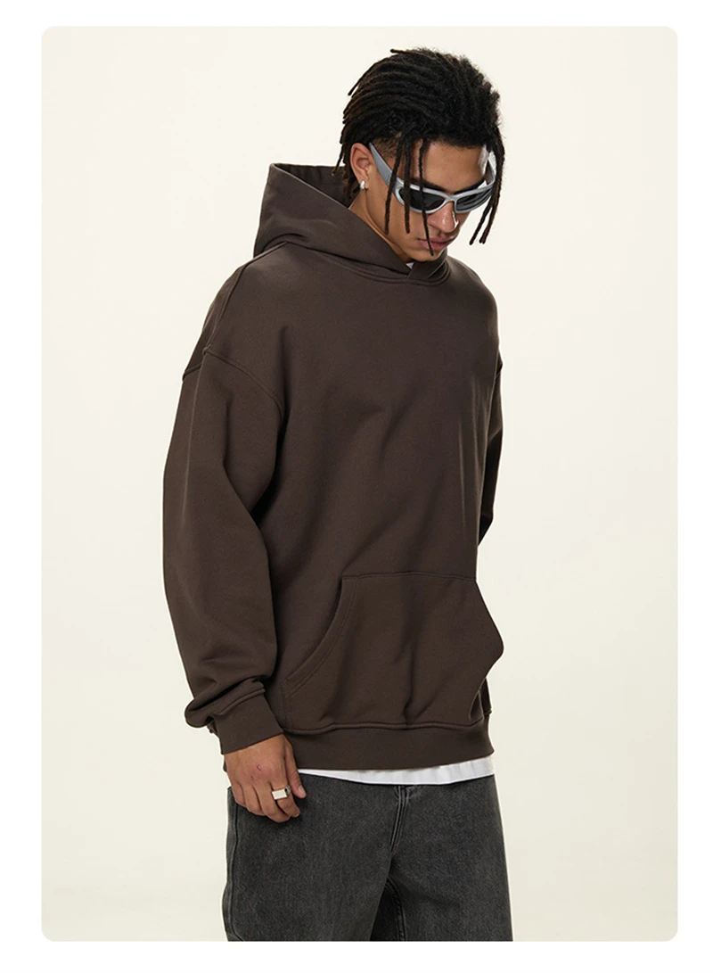 ZODF Fashion Winter 520gsm Man Heavy Weight Hoodie Unisex Loose Warm 100% Cotton Terry Hooded Pullovers Brand Coats HY0030