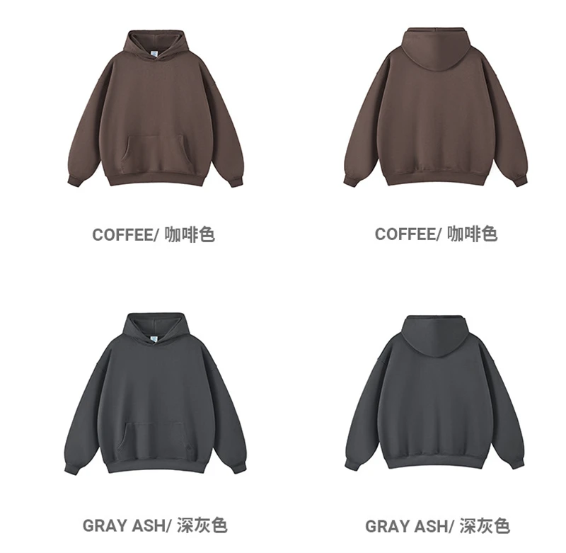 ZODF Fashion Winter 520gsm Man Heavy Weight Hoodie Unisex Loose Warm 100% Cotton Terry Hooded Pullovers Brand Coats HY0030