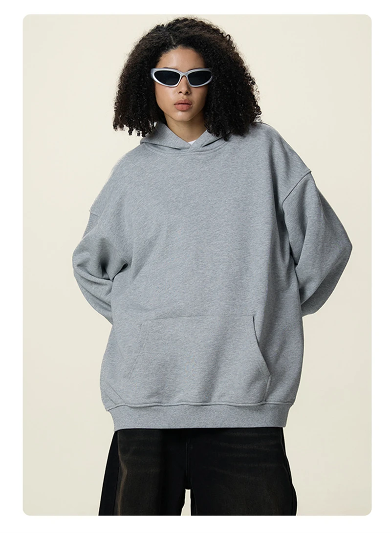 ZODF Fashion Winter 520gsm Man Heavy Weight Hoodie Unisex Loose Warm 100% Cotton Terry Hooded Pullovers Brand Coats HY0030
