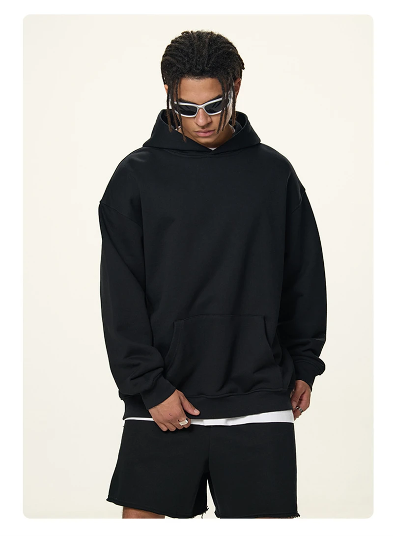 ZODF Fashion Winter 520gsm Man Heavy Weight Hoodie Unisex Loose Warm 100% Cotton Terry Hooded Pullovers Brand Coats HY0030