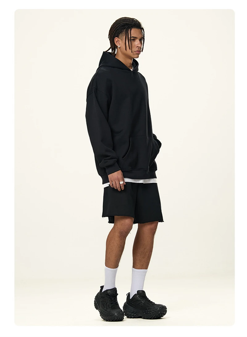 ZODF Fashion Winter 520gsm Man Heavy Weight Hoodie Unisex Loose Warm 100% Cotton Terry Hooded Pullovers Brand Coats HY0030