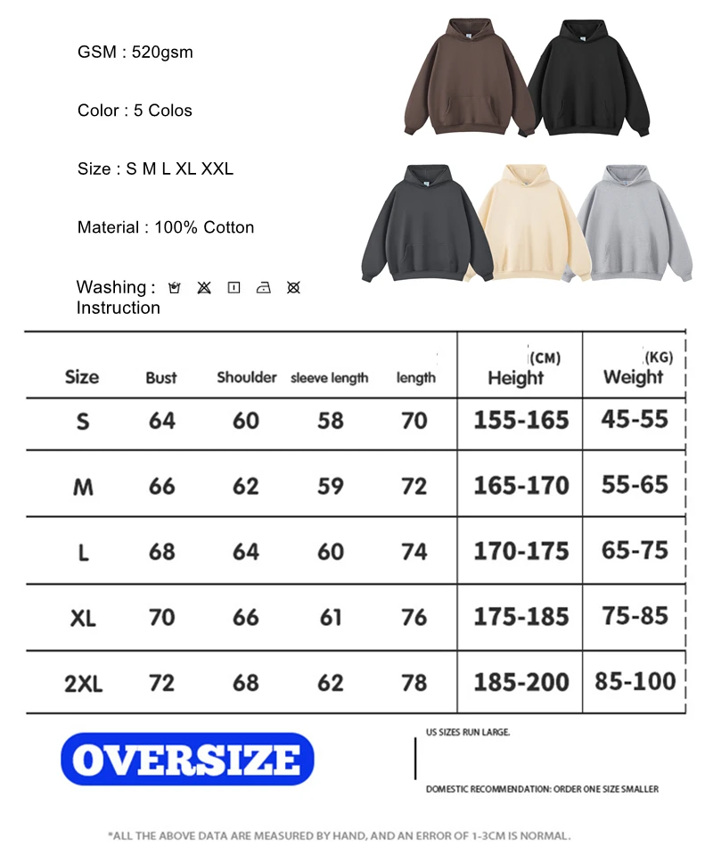 ZODF Fashion Winter 520gsm Man Heavy Weight Hoodie Unisex Loose Warm 100% Cotton Terry Hooded Pullovers Brand Coats HY0030
