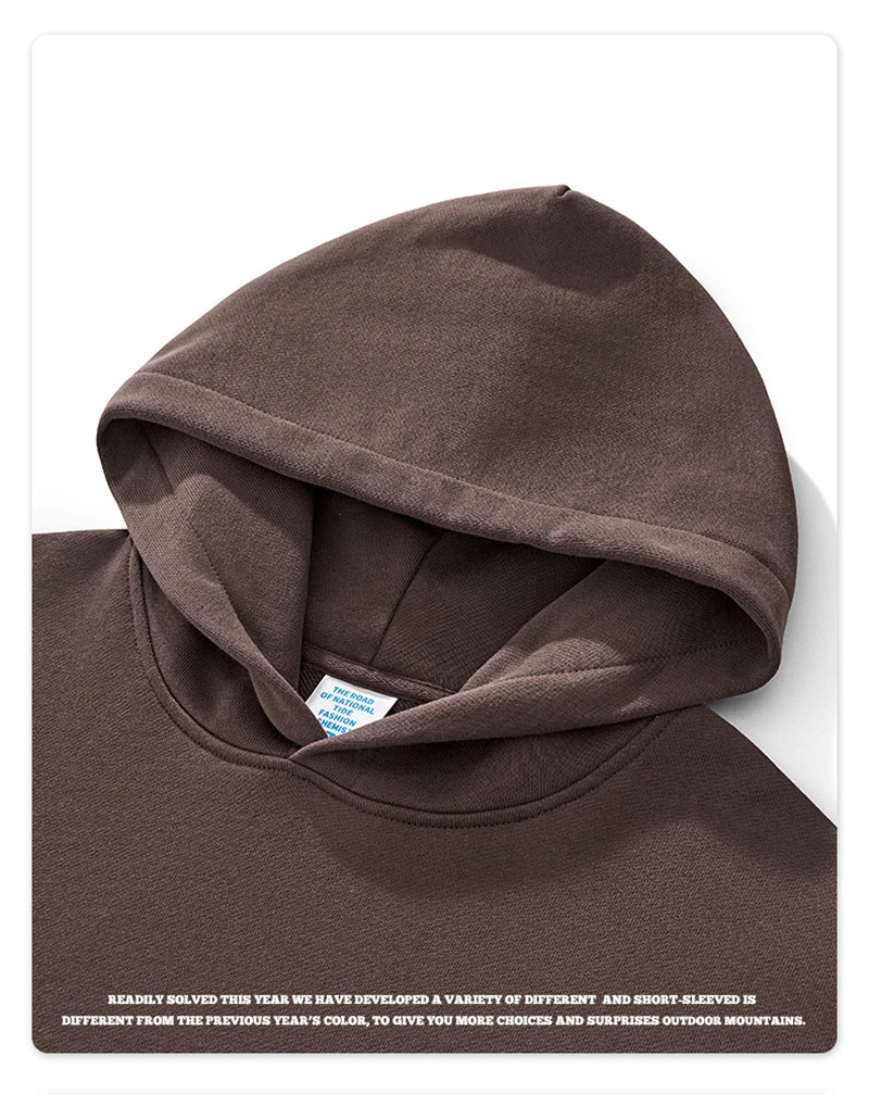ZODF Fashion Winter 520gsm Man Heavy Weight Hoodie Unisex Loose Warm 100% Cotton Terry Hooded Pullovers Brand Coats HY0030