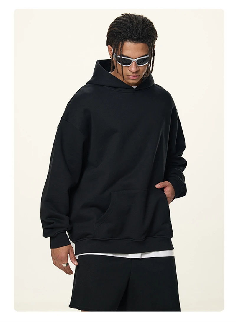 ZODF Fashion Winter 520gsm Man Heavy Weight Hoodie Unisex Loose Warm 100% Cotton Terry Hooded Pullovers Brand Coats HY0030