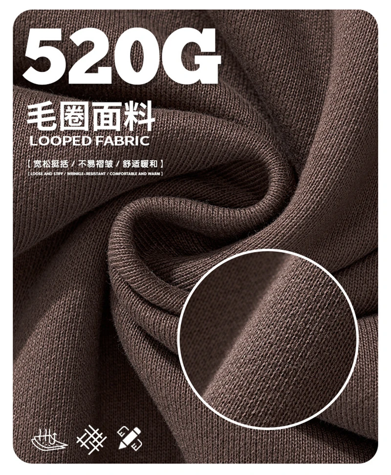 ZODF Fashion Winter 520gsm Man Heavy Weight Hoodie Unisex Loose Warm 100% Cotton Terry Hooded Pullovers Brand Coats HY0030