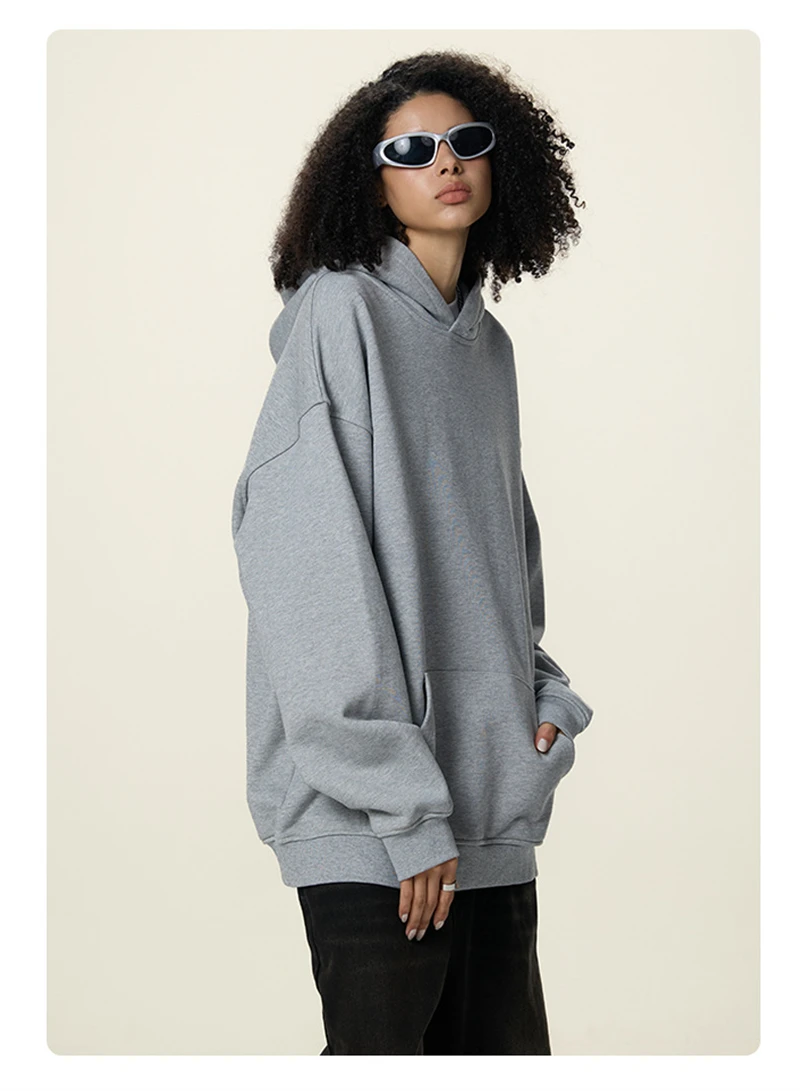 ZODF Fashion Winter 520gsm Man Heavy Weight Hoodie Unisex Loose Warm 100% Cotton Terry Hooded Pullovers Brand Coats HY0030