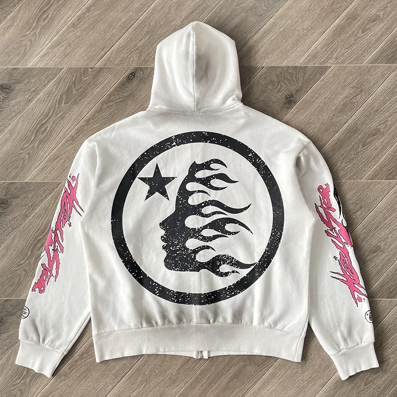 HS Flame Glitter Zip-Up Glitter fleece hoodie