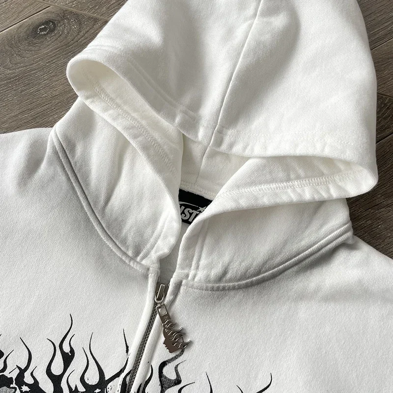 HS Flame Glitter Zip-Up Glitter fleece hoodie