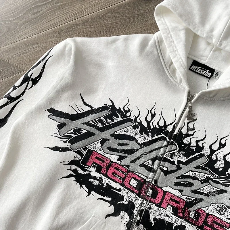 HS Flame Glitter Zip-Up Glitter fleece hoodie