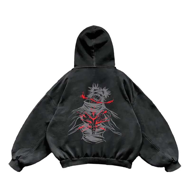 Choso Jujutsu Kaisen Anime Graphic Hooded Men Women Vintage Hoodies Washed Cotton Sweatshirt Harajuku Streetwear Male Pullover